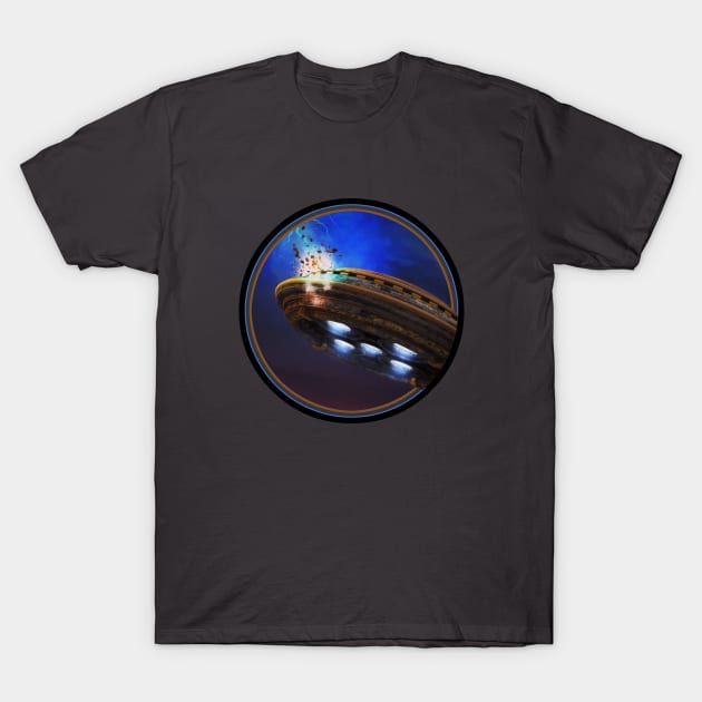 UFO Lightning Strike T-Shirt by mlbgfx